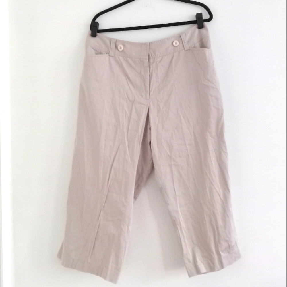 Lane Bryant Cropped Beige Pants with Slits Size 18